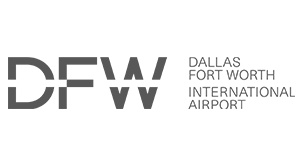 DFW达拉斯沃斯堡国际机场标志的灰色